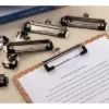 20-Pack Mountable Metal Clips With Rubber Feet For Customize Clipboard, Silver, 3.9 X 1.2"