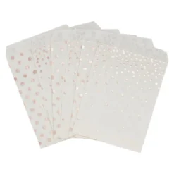Juvale 100 Pack White Paper Treat Bags, Party Favor Bags For Birthday & Wedding Cookie, Goodie & Gifts, Rose Gold Foil Dots 5 X 7.5 In -Juvale GUEST 97000243 a065 4931 bed2 5912c71eaf14