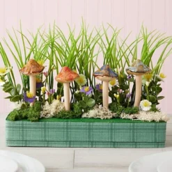 4-Pack Of Outdoor Miniature Ceramic Mushrooms For Garden Planter Decorations, Fairy Figurines For Pots, Outside, Yard, Plant Decor, 5 Inches In Height -Juvale GUEST 97a85464 c95e 4be3 8c3f eb303ea65c3d