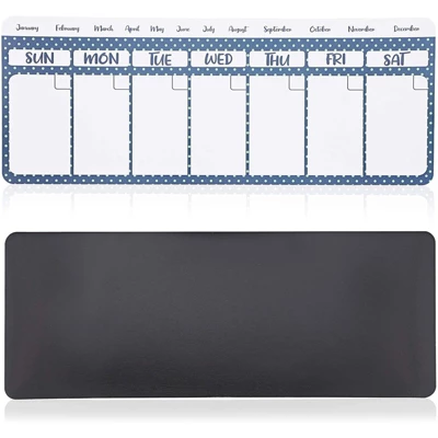 4 Packs Magnetic Dry Erase Polka Dot Refrigerator Calendar Reminders To Do List For Whiteboards Fridges Lockers, White Blue, 11 X 4.2 Inches 3 4 Packs Magnetic Dry Erase Polka Dot Refrigerator Calendar Reminders To Do List For Whiteboards Fridges Lockers, White Blue, 11 X 4.2 Inches - Image 3