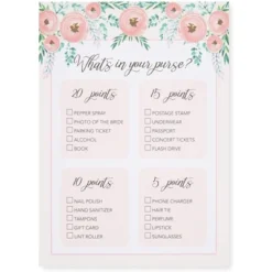 Juvale Set Of 5 Pink Vintage-Design Floral Theme Bridal Shower Games For 50 Guests, Engagement Party, Bridal Shower, Bachelorette Games, 5x7 In -Juvale GUEST 99206274 546c 4ad6 979e c8a06b771153