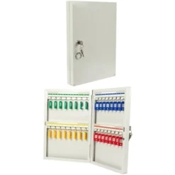 Juvale Key Cabinet Lock Box Steel Safe Key Storage Locker Organizer, 32 Key Hooks, 10.25 X 15 X 2 In