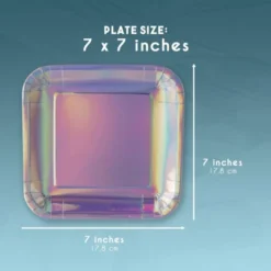 Juvale 48-Pack Square Disposable Paper Plates 7" Metallic Silver Holographic Foil, Birthday Party Supplies 11 Juvale 48-Pack Square Disposable Paper Plates 7" Metallic Silver Holographic Foil, Birthday Party Supplies -Juvale GUEST 9a8e908e a638 4b01 aeb8 d71609de19da