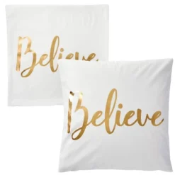 Juvale Set Of 4 Decorative Throw Pillow Covers Couch Cases 20x20 For Home Decor, Believe Faith Love Blessed, Gold Foil -Juvale GUEST 9c11e388 a3a2 4f0c 81ea 96decdba085a