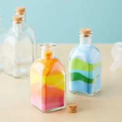 Juvale 12 Pack Clear Glass Bottles With Cork Lids, Tiny 6 Oz Vintage Style Potion Vases For Flowers, DIY Crafts, Party Favors, Home Decor