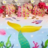 Juvale 3-Pack Mermaid Disposable Plastic Table Cover Tablecloth Party Supplies 54 X 108 In