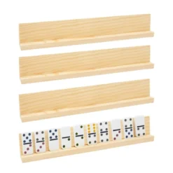 Juvale 4-Pack Of Wooden Domino Racks For Mexican Train, Mahjong, Chicken Foot, Game Night, Parties, Slanted Domino Holders For Visibility, 13x2x1 In -Juvale GUEST 9e0b0147 c398 4501 b7a0 955c73a46e99