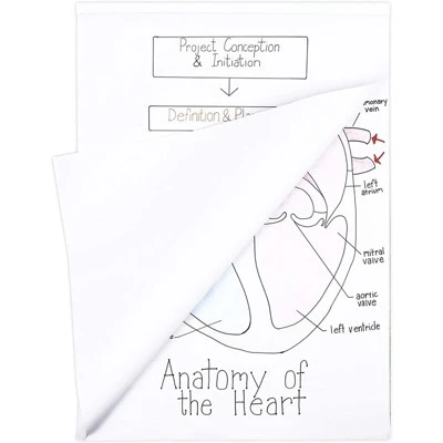 Juvale 6 Pack Easel Paper Pad, 25 Sheets Each, 2 Hole Punched For Hanging, 100 GSM Flip Chart Paper, 31.9" X 22.85" 1 Juvale 6 Pack Easel Paper Pad, 25 Sheets Each, 2 Hole Punched For Hanging, 100 GSM Flip Chart Paper, 31.9" X 22.85"