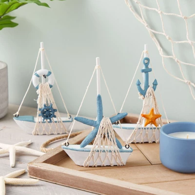 Juvale Set Of 4 Nautical Baby Shower Decorations For Boy-Themed Spaces, Miniature Sailboat Sea Decorations For Home Bathroom, Nursery, 5 X 7 In 1 Juvale Set Of 4 Nautical Baby Shower Decorations For Boy-Themed Spaces, Miniature Sailboat Sea Decorations For Home Bathroom, Nursery, 5 X 7 In