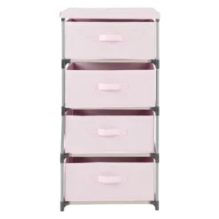 Juvale Fabric Drawer Dresser Storage Organizer Chest Tower With 4 Clothes Drawers Bins For Bedroom, Nursery, Closet, Pink 16.5x13 In -Juvale GUEST a2ee345a a70c 47d9 9418 eee6cf783efa