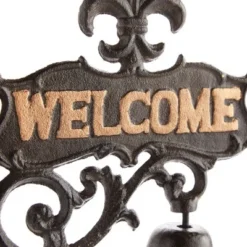 Juvale Cast Iron Bell, Welcome Entry Door Bell, Antique Doorbell Decoration, Black, 6.7 X 8.9 X 0.8 In -Juvale GUEST a3539bb6 4b0d 4f39 89ee f5829b79fdac
