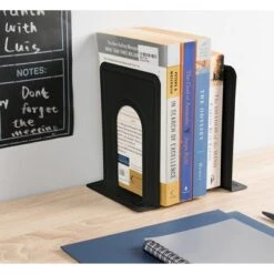 Juvale 6-Pair Black Metal Non-Skid Book Stoppers Book Ends Holder Bookends, 5 X 6.75 X 5.75 In -Juvale GUEST a38cbad7 57f4 4443 a705 da690dc7b00c