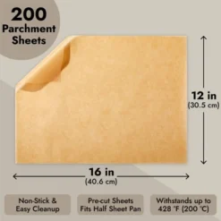 Juvale 200 Pack Unbleached Parchment Paper Sheets For Baking, Brown, 12" X 16" -Juvale GUEST a4541736 3a6d 46b9 b9e6 57410acf36be