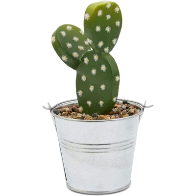 Juvale 4 Pack Artificial Succulents Planter, 4.7 "to 6.5" Green Fake Cactus Plants With Iron Bucket 4 Juvale 4 Pack Artificial Succulents Planter, 4.7 "to 6.5" Green Fake Cactus Plants With Iron Bucket - Image 4