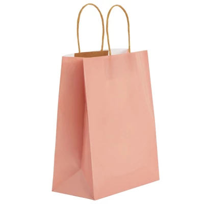 Juvale 15-Pack Of Pink Glossy Medium Paper Gift Bags With Handles 8x4x10 Inches For Wedding Receptions, Baby Showers, Birthday Party Favors 5 Juvale 15-Pack Of Pink Glossy Medium Paper Gift Bags With Handles 8x4x10 Inches For Wedding Receptions, Baby Showers, Birthday Party Favors - Image 5