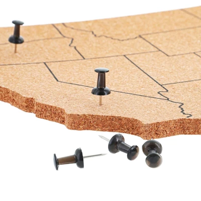 Juvale Cork Board Map Of The United States With 10 Pins To Mark Travels, Home And Office Wall Decor, 16 X 10 X 0.3 In 4 Juvale Cork Board Map Of The United States With 10 Pins To Mark Travels, Home And Office Wall Decor, 16 X 10 X 0.3 In - Image 4