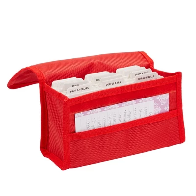 Juvale Red Coupon And Receipt Organizer For Grocery Shopping Cart, 24 Dividers (Nylon) 2 Juvale Red Coupon And Receipt Organizer For Grocery Shopping Cart, 24 Dividers (Nylon) - Image 2