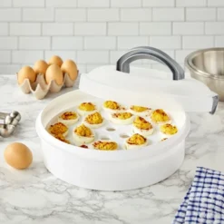 Juvale Round Cake Carrier With Lid And Handle For Desserts, Pies, Cupcakes, Deviled Eggs, White, 12 X 4 In 9 Juvale Round Cake Carrier With Lid And Handle For Desserts, Pies, Cupcakes, Deviled Eggs, White, 12 X 4 In -Juvale GUEST a7d6b188 ce67 4be3 b961 f776d8fe38c7