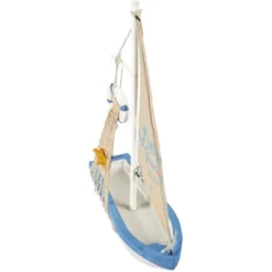 Juvale Enjoy It Wooden Sailboat Model With Flag, Net, Starfish, And Floating Tube For Nautical Home And Bathroom Boat Decor, Shelf, 13x8x3 In -Juvale GUEST a806923f 9b9e 47ef 85a8 2bf212534036