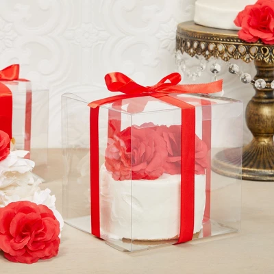 Juvale 30-Pack Clear Gift Boxes - 6x6x6 In Square Plastic Transparent Boxes For Cakes, Wedding, Baby Shower, Birthday Party 1 Juvale 30-Pack Clear Gift Boxes - 6x6x6 In Square Plastic Transparent Boxes For Cakes, Wedding, Baby Shower, Birthday Party
