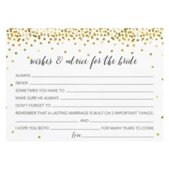 Blue Panda 250 Pieces Bridal Shower Games For 50 Guests With Bingo Cards, He Said She Said Bridal Shower Games, Wedding Advice For Bachelorette (Gold) -Juvale GUEST a922a231 bd89 438a 90e8 330749ff4cb5