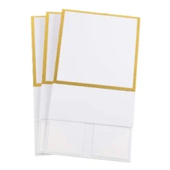 Juvale 2 Bridesmaid Proposal Box And 1 Maid Of Honor Proposal Gift Box, Gold Foil Text And Border, White, 8 X 8 X 3.6 Inches