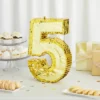 Juvale Small Gold Foil Number 5 Pinata For 5th Birthday Party Decorations & Supplies, 15.5 X 10.5 X 3 In
