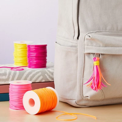 Juvale 10 Spools 50 Yards Each Of Plastic Lanyard String, Gimp String In 10 Neon Colors For Bracelets, Necklaces, Boondoggle Keychains, Lanyard Cord 1 Juvale 10 Spools 50 Yards Each Of Plastic Lanyard String, Gimp String In 10 Neon Colors For Bracelets, Necklaces, Boondoggle Keychains, Lanyard Cord