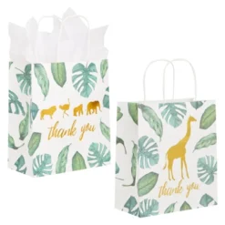Juvale 12 Pack Safari Party Thank You Bags With Tissue Paper, Wild One Birthday Decorations For Girls And Boys, 8 X 9 X 4 In -Juvale GUEST abb9a857 de89 4b41 8fa1 bf4843e7daf7