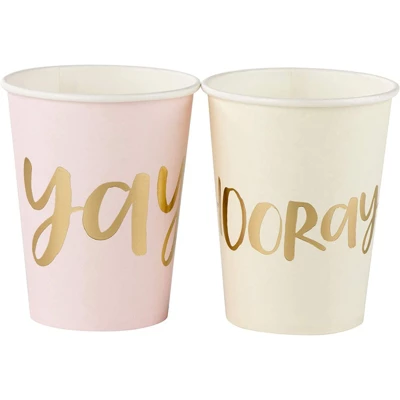 Juvale 48-Pack 9 Oz Gold Foil Pastel Disposable Paper Cups Bachelorette Party Supplies 4 Juvale 48-Pack 9 Oz Gold Foil Pastel Disposable Paper Cups Bachelorette Party Supplies - Image 4