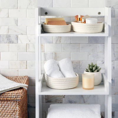 Juvale 3-Piece Small Round Cotton Rope Woven Storage Basket Set, Nesting Bins For Organizing Toys On Shelves, Counters, Home Decor, White, 3 Sizes 2 Juvale 3-Piece Small Round Cotton Rope Woven Storage Basket Set, Nesting Bins For Organizing Toys On Shelves, Counters, Home Decor, White, 3 Sizes - Image 2