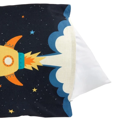 Juvale 4 Pack Spaceship Galaxy Theme Decorative Kids Throw Pillow Covers 18x18 In, 4 Designs 2 Juvale 4 Pack Spaceship Galaxy Theme Decorative Kids Throw Pillow Covers 18x18 In, 4 Designs - Image 2