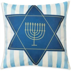 Juvale Set Of 6 Hanukkah Decorative Pillow Case Cushion Covers 18 X 18 In, Blue -Juvale GUEST acfe2444 bbcb 4368 a1dd 76040dc6360b