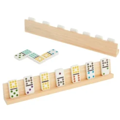 Juvale 4-Pack Of Wooden Domino Racks For Mexican Train, Mahjong, Chicken Foot, Game Night, Parties, Slanted Domino Holders For Visibility, 13x2x1 In -Juvale GUEST af76a109 1420 4141 b882 1b08183ffc34