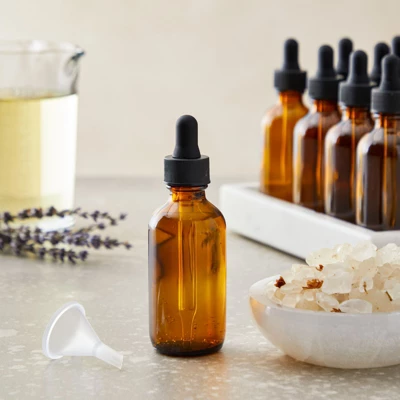 Juvale 30 Pack 2oz Amber Glass Bottles With Eye Dropper Dispenser And 6 Funnels For Essential Oils, Travel Aromatherapy Perfume, Liquids (60 Ml) 1 Juvale 30 Pack 2oz Amber Glass Bottles With Eye Dropper Dispenser And 6 Funnels For Essential Oils, Travel Aromatherapy Perfume, Liquids (60 Ml)