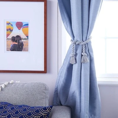 Okuna Outpost 4 Pack Gray Cotton Window Curtain Tiebacks Tie Backs, Rope Holdbacks Holder For Drapes, Home Decor, 29 In 1 Okuna Outpost 4 Pack Gray Cotton Window Curtain Tiebacks Tie Backs, Rope Holdbacks Holder For Drapes, Home Decor, 29 In