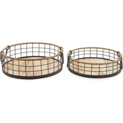 Juvale 2 Pack Round Wooden Wire Basket Trays With Handles, Farmhouse Decor (2 Sizes) 10 Juvale 2 Pack Round Wooden Wire Basket Trays With Handles, Farmhouse Decor (2 Sizes) -Juvale GUEST b4678ccb bb3e 4716 bbed 7316a09dbad2