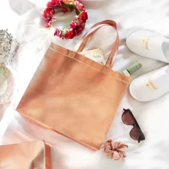 Juvale 24 Pack Rose Gold Holographic Large Grocery Tote Bag With Handles For Boutique, Small Business, 13.8 X 11.8 X 4.72 Inches -Juvale GUEST b5b4b760 742b 4a7c 8639 c5fdf43b9b02