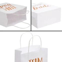 [Juvale] Blue Panda 20 Pack Bride And Groom Gift Bags With Tissue Paper For Wedding, Groomsmen, Bridesmaid, Reads Team Bride And Team Groom, 8 X 4 X 9 -Juvale GUEST b6fa2b0b 8b4e 4cd4 94b9 e0ef1c007e60