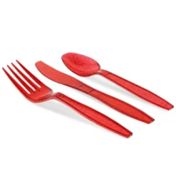Juvale 144 Pieces Plastic Silverware Cutlery Utensils Set With Forks, Knives, Spoons For Birthday Party Supplies, Red Glitter 8 Juvale 144 Pieces Plastic Silverware Cutlery Utensils Set With Forks, Knives, Spoons For Birthday Party Supplies, Red Glitter -Juvale GUEST b7f6b764 70e7 4300 bcc3 a321c430951a