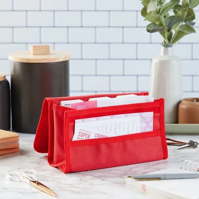 Juvale Red Coupon And Receipt Organizer For Grocery Shopping Cart, 24 Dividers (Nylon) 1 Juvale Red Coupon And Receipt Organizer For Grocery Shopping Cart, 24 Dividers (Nylon)