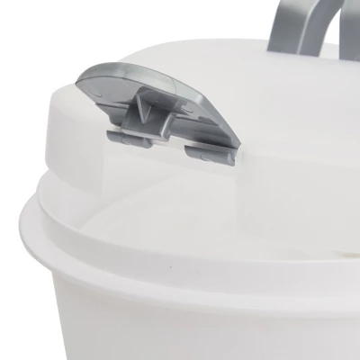 Juvale Round Cake Carrier With Lid And Handle For Desserts, Pies, Cupcakes, Deviled Eggs, White, 12 X 4 In 7 Juvale Round Cake Carrier With Lid And Handle For Desserts, Pies, Cupcakes, Deviled Eggs, White, 12 X 4 In - Image 7