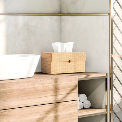 Juvale Bamboo Cane Material Tissue Box Cover For Home And Bathroom Decor, 11 X 6 X 5 In 1 Juvale Bamboo Cane Material Tissue Box Cover For Home And Bathroom Decor, 11 X 6 X 5 In