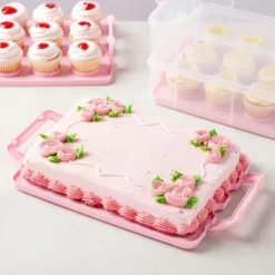 Juvale Clear Plastic 3 Tier Cupcake Carrier Storage Box Holder With Lid For 36 Cakes, 13.5x10.25x10.75 In