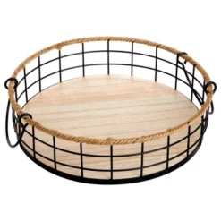 Juvale 2 Pack Round Wooden Wire Basket Trays With Handles, Farmhouse Decor (2 Sizes) 14 Juvale 2 Pack Round Wooden Wire Basket Trays With Handles, Farmhouse Decor (2 Sizes) -Juvale GUEST bff97b89 7805 41c1 b85a 03ba546b28d9