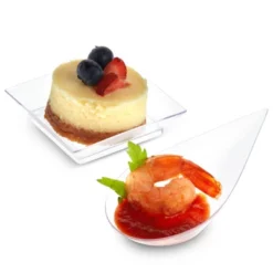 Juvale 72-Piece Clear Plastic Disposable Tear Drop Appetizer Plates & Spoons Server Set -Juvale GUEST c0053da9 85d8 4fa1 9741 76100a0adb58