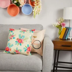 Juvale 4 Pack Spring Easter Throw Pillow Covers For Cushions, Home Decorations, 4 Designs, 17 X 17 In