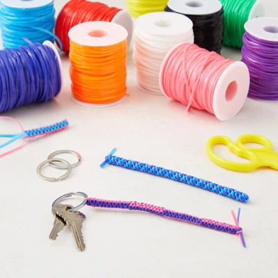 Juvale 50 Yards Each Plastic Lanyard String, Gimp String In 10 Assorted Colors For Bracelets, Anklets, Necklaces, Boondoggle Keychains, 10 Spools 1 Juvale 50 Yards Each Plastic Lanyard String, Gimp String In 10 Assorted Colors For Bracelets, Anklets, Necklaces, Boondoggle Keychains, 10 Spools