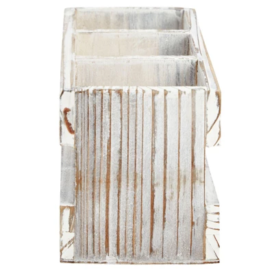 Juvale 3 Compartment Wooden Desk Organizer Caddy For Home And Office Supplies, Accessories For Farmhouse Classroom Decor, 9.5 X 4.25 In 6 Juvale 3 Compartment Wooden Desk Organizer Caddy For Home And Office Supplies, Accessories For Farmhouse Classroom Decor, 9.5 X 4.25 In - Image 6