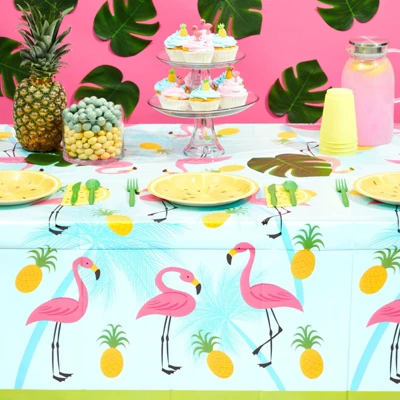 Juvale 3-Pack Flamingo Tablecloth For Pineapple Birthday Decorations, Tropical Hawaiian And Flamingo Party Supplies, 54x108 In 1 Juvale 3-Pack Flamingo Tablecloth For Pineapple Birthday Decorations, Tropical Hawaiian And Flamingo Party Supplies, 54x108 In